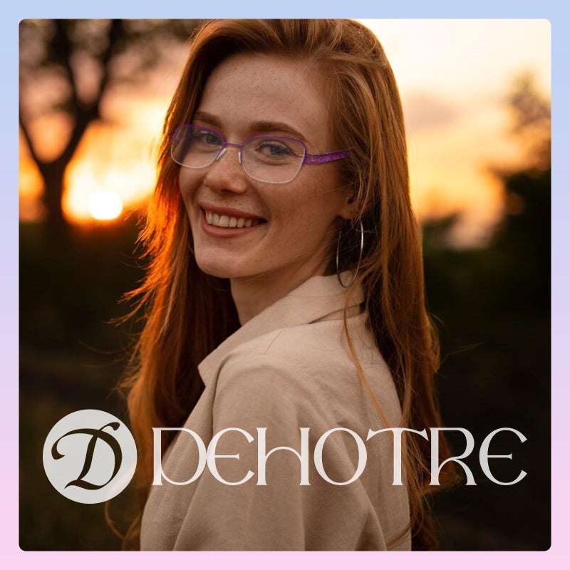 DEHOTRE نظارات القراءة DEHOTRE التقدمية متعددة البؤر للنساء بدون خط قارئات ثنائية البؤرة مع وسادة أنف معدنية نصف إطار متوسط ​​المدى القريب 3أقدام أرجواني 2.25 - Image 4